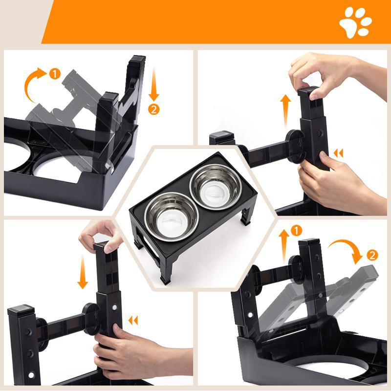 Elevated Anti Tumble Pet Feeding Bowl Neck Support