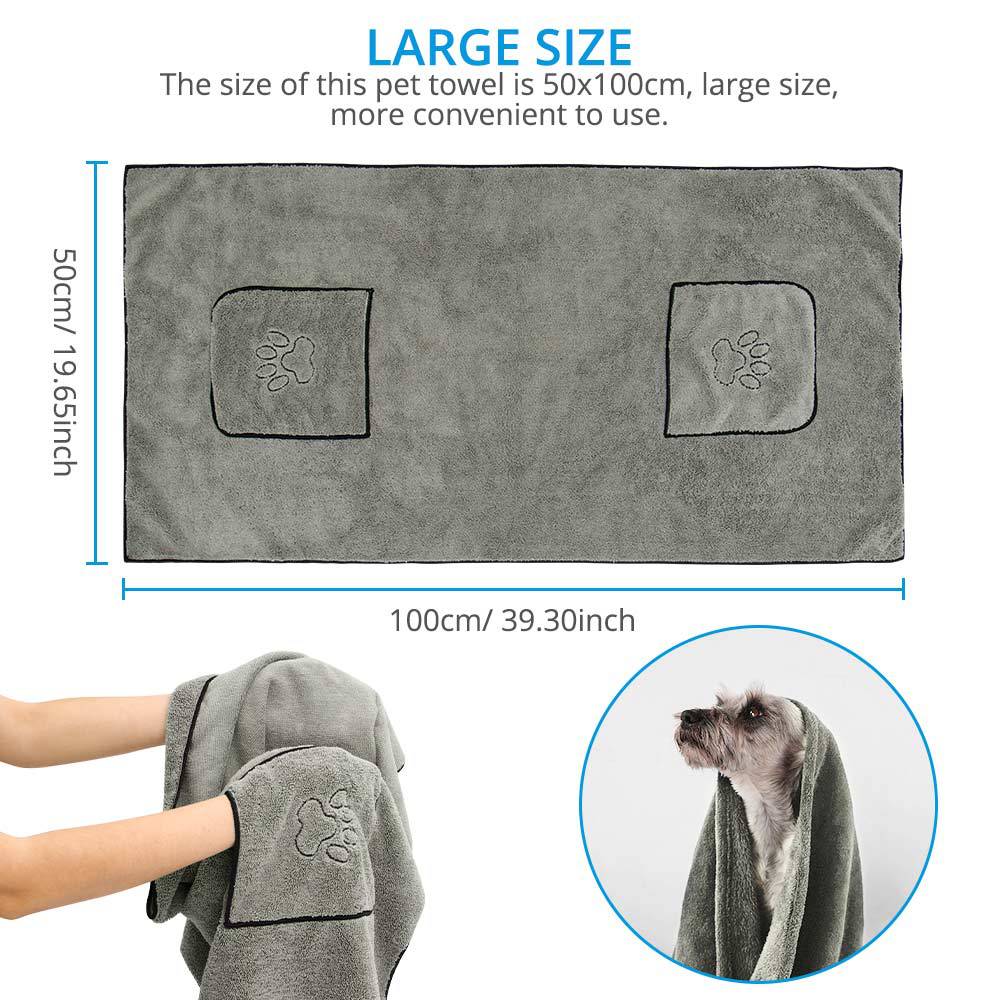 Pet Bathrobe Super Absorbent Bath Towel Grooming Coat