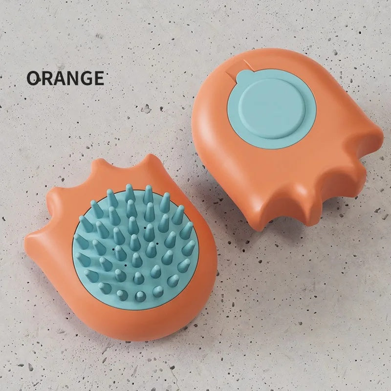 Pet Bath Brush Shampoo Dispenser Massage Cleaning Comb