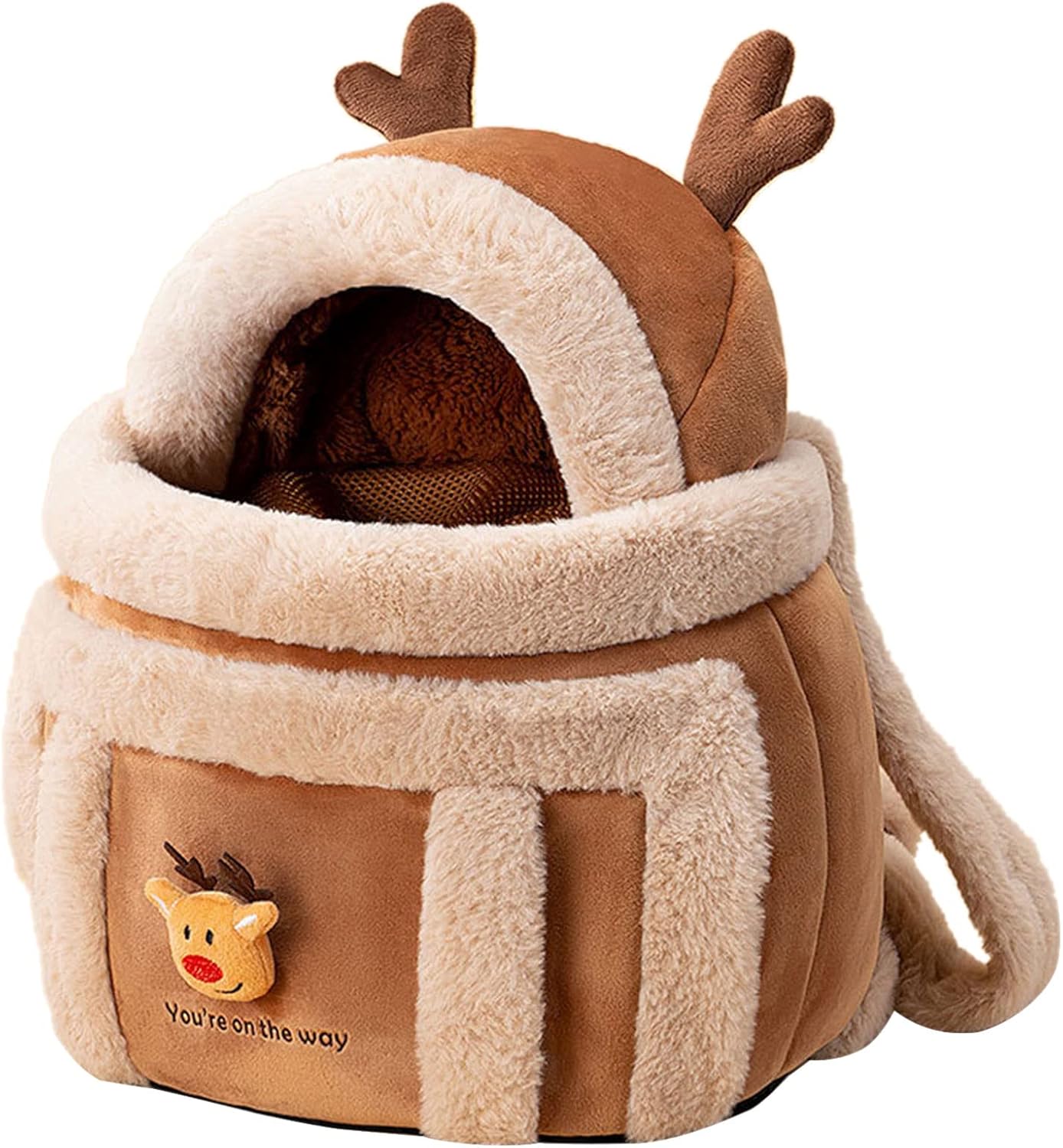 Pet Carrier Backpack Plush Winter Travel Outdoor Bag