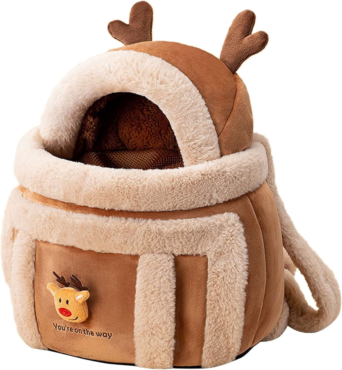 Pet Carrier Backpack Plush Winter Travel Outdoor Bag