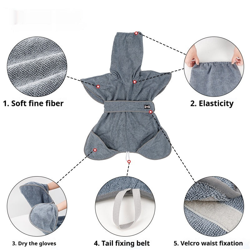 Pet Cotton Bath Towel Quick Dry Absorbent Grooming Cloth