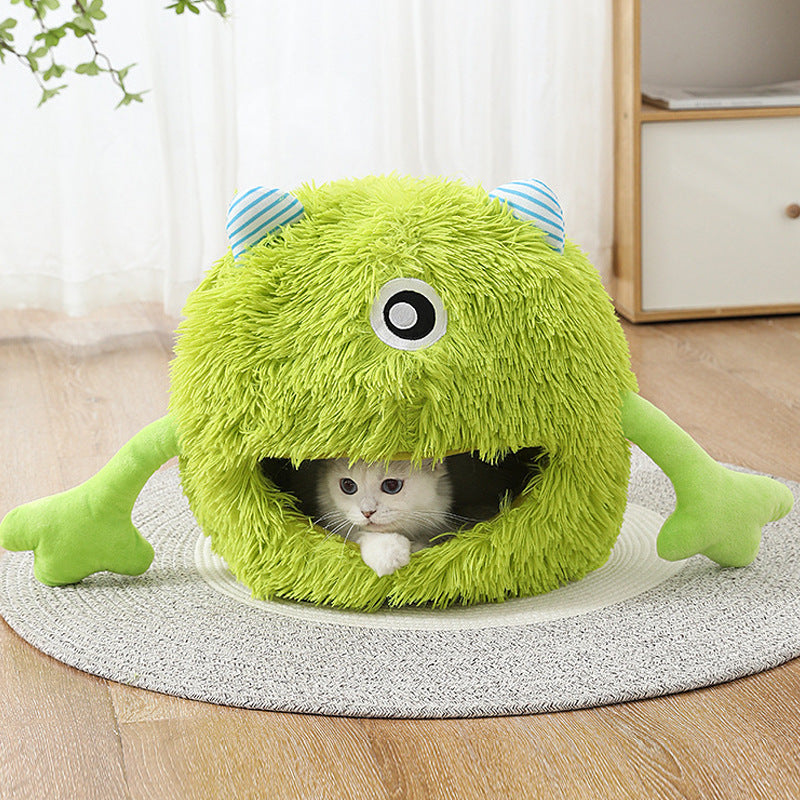 Fluffy Round Machine Washable Calming Pet Bed