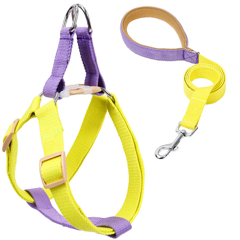 Color Drawstring Vest Style Pet Harness Leash