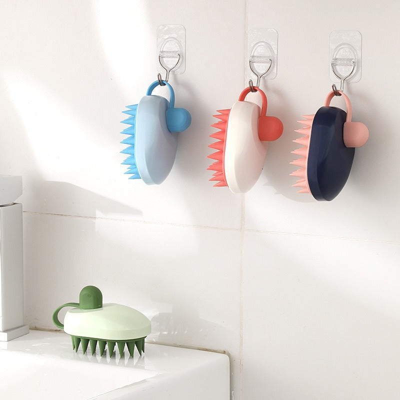 Pet Bath Brush Soft Gel Shampoo Massager Cleaning Tool