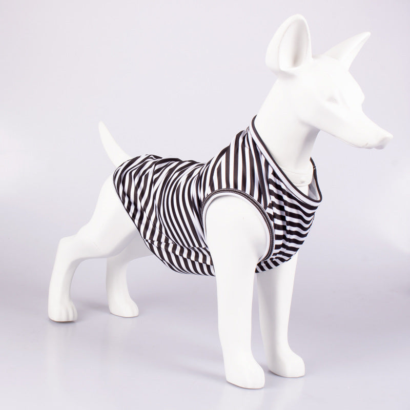 Striped Crew Neck Pet Tank Top Shirt