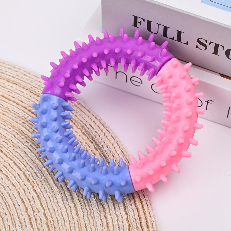 Rubber Teething Chew Ring Toy Pet Dental Care Toy