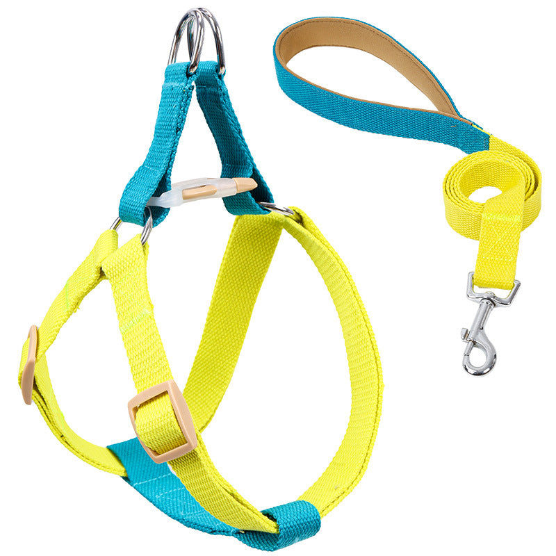 Color Drawstring Vest Style Pet Harness Leash