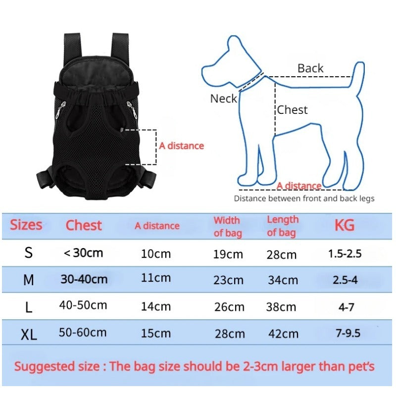 Pet Carrier Backpack Breathable Adjustable Front Travel Bag