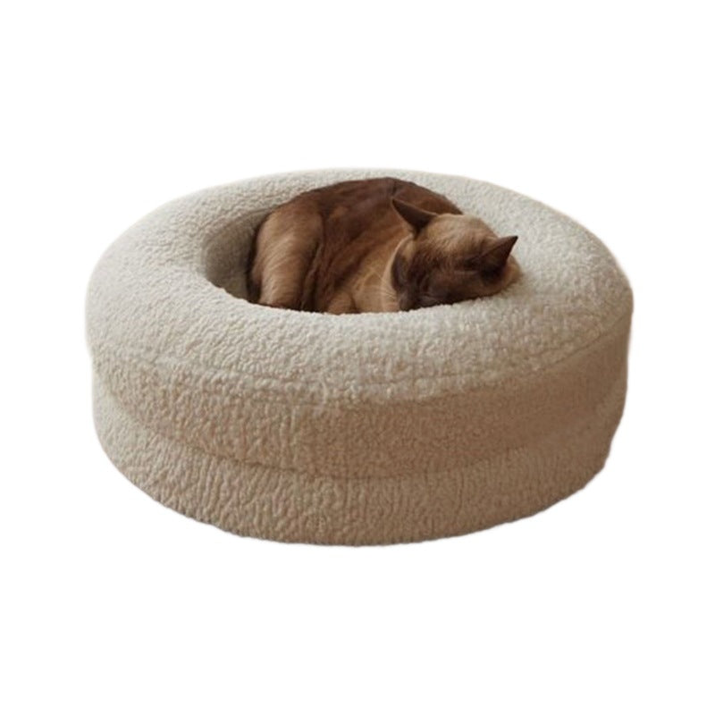 Solid Color Round Leisure Pet Bed Nest