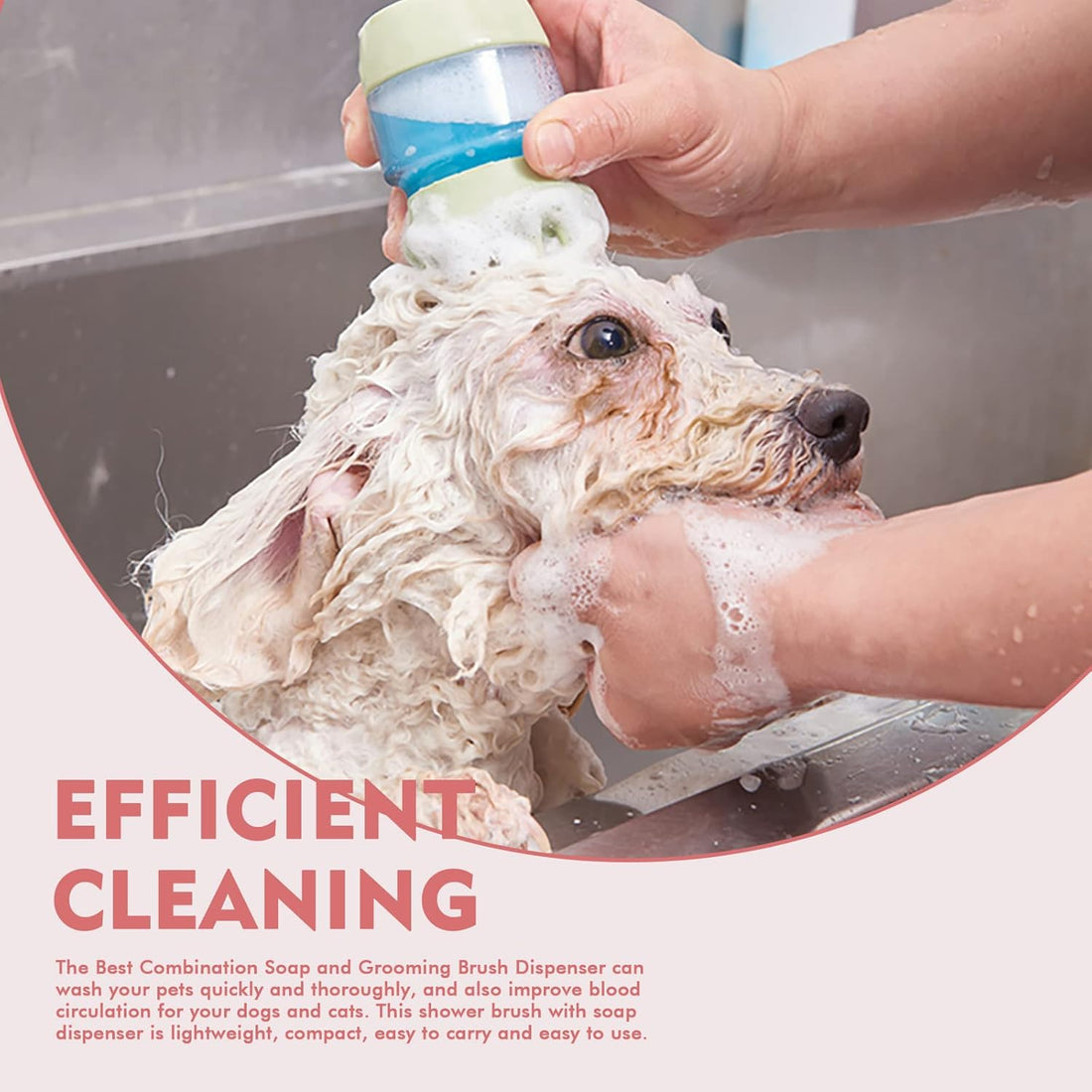 Pet Bath Brush Silicone Double Head Shampoo Dispenser Tool