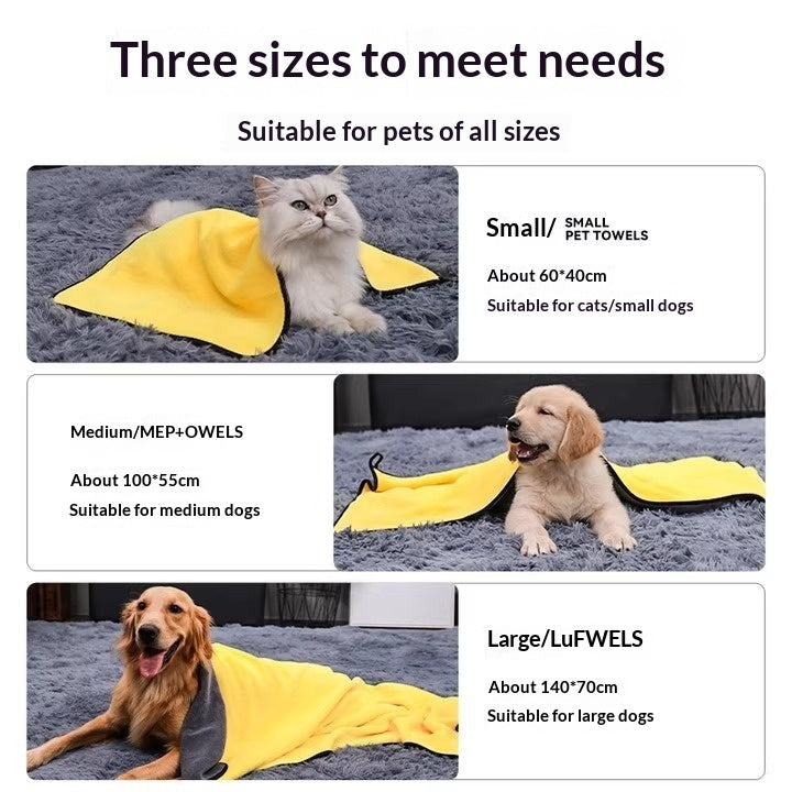 Pet Quick Dry Absorbent Bath Towel Large Breed Grooming Tool