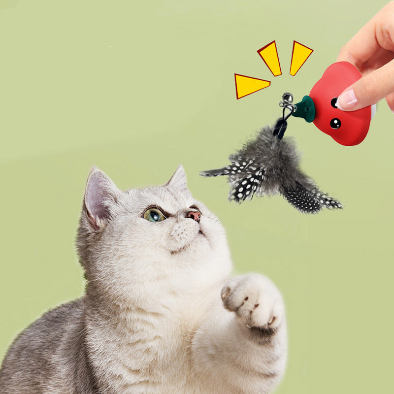 Interactive Suction Cup Wand Retractable Teaser Exercise Toy Pet Play Training Tool