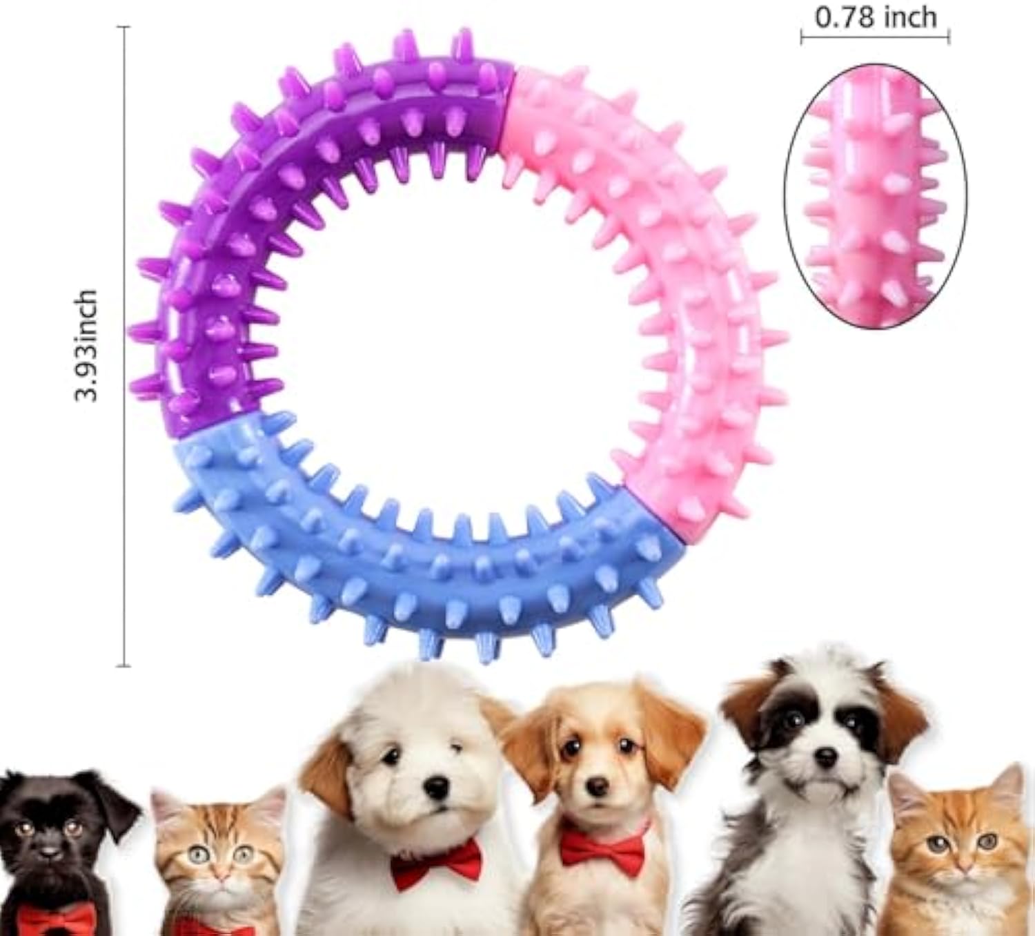 Rubber Teething Chew Ring Toy Pet Dental Care Toy