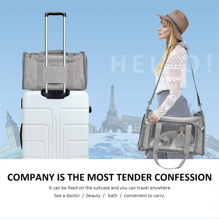 Pet Carrier Foldable Portable Handheld Travel Bag