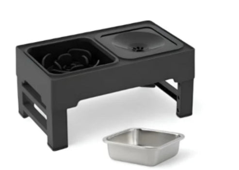 Adjustable Stainless Double Bowl Pet Feeding Stand