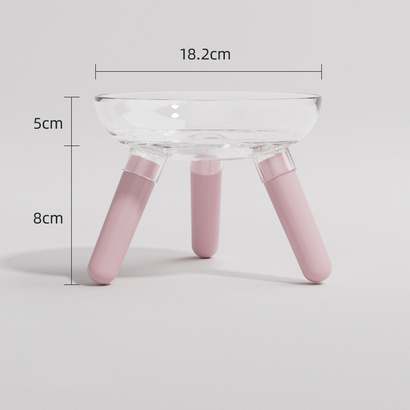Anti Knock Transparent Glass Pet Feeding Water Bowl