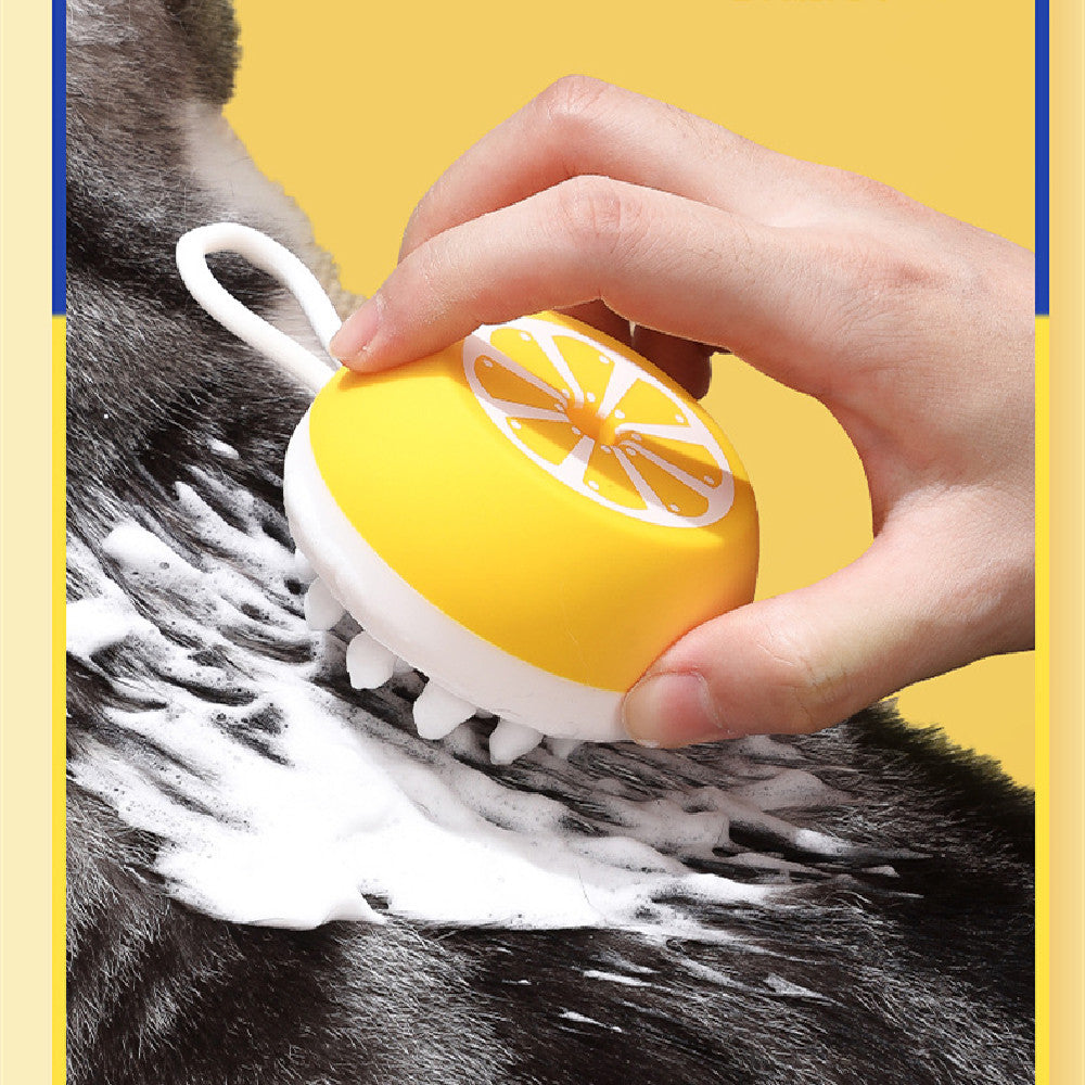 Pet Bath Brush 2 In 1 Silicone Massage Grooming Tool