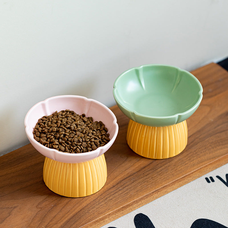 Candy Color Ceramic Feeding Pet Bowl