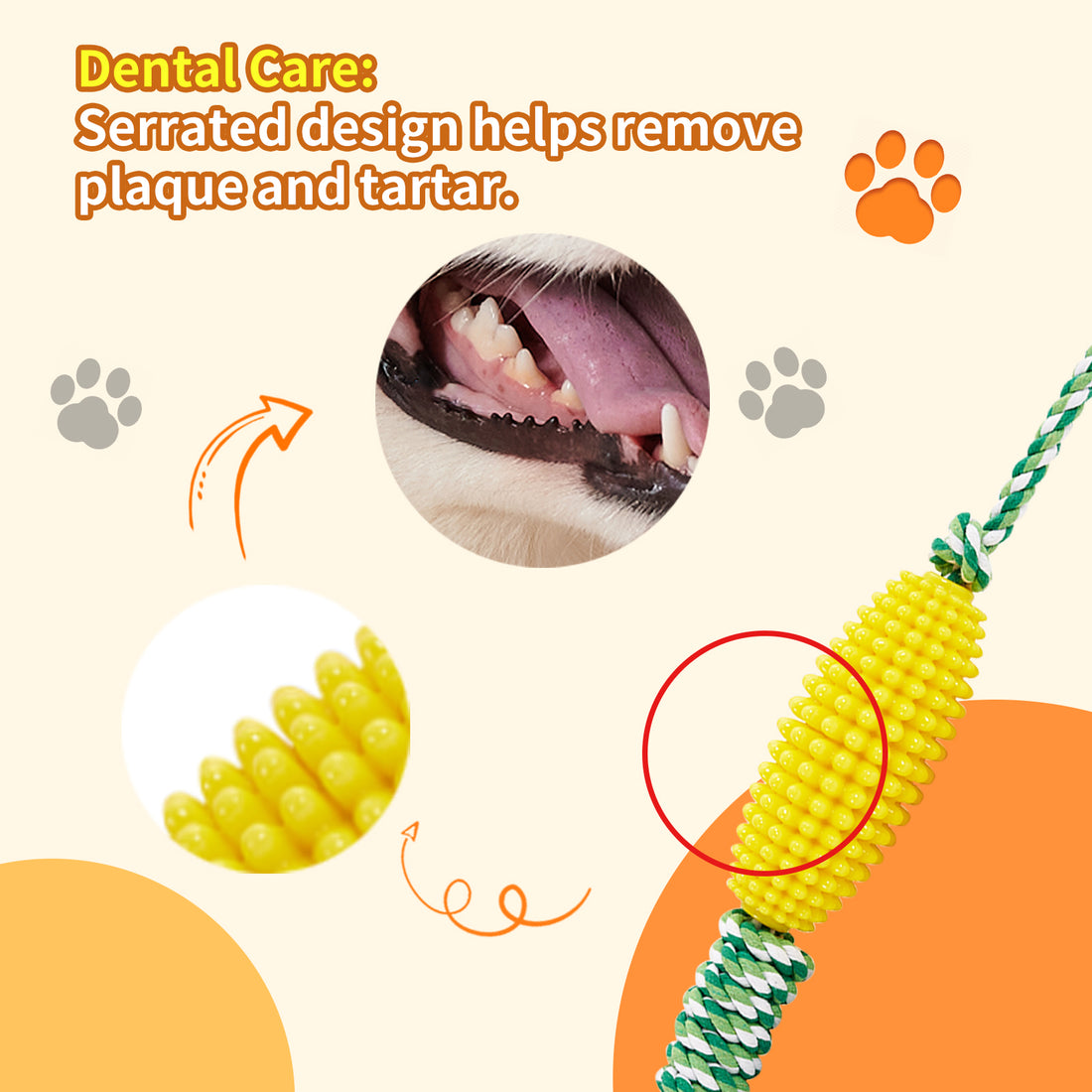 Interactive Corn Toothbrush Chew Toy Dental Care Pet Toy For Aggressive Chewers