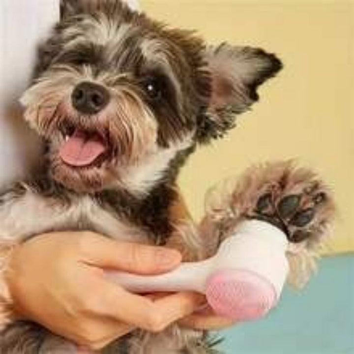 Pet Grooming Brush Nylon Paw Cleaning Massage Tool