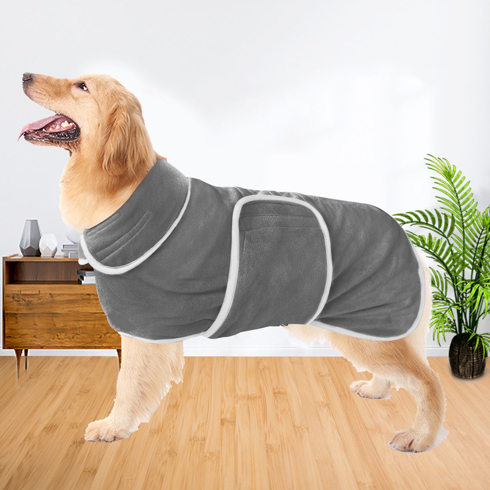 Pet Bathrobe Absorbent Bath Towel Pajamas Coat Outfit