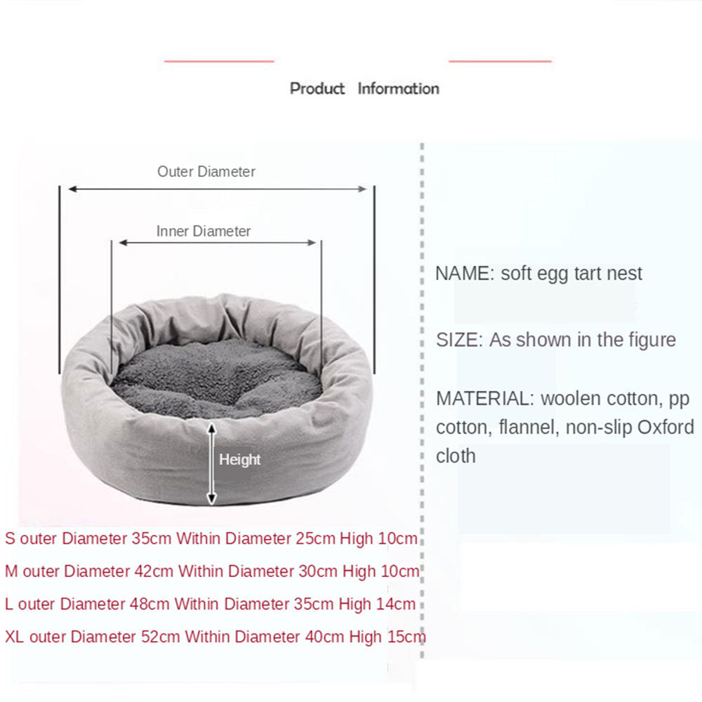 Soft Round Plush Pet Sleeping Mat Bed