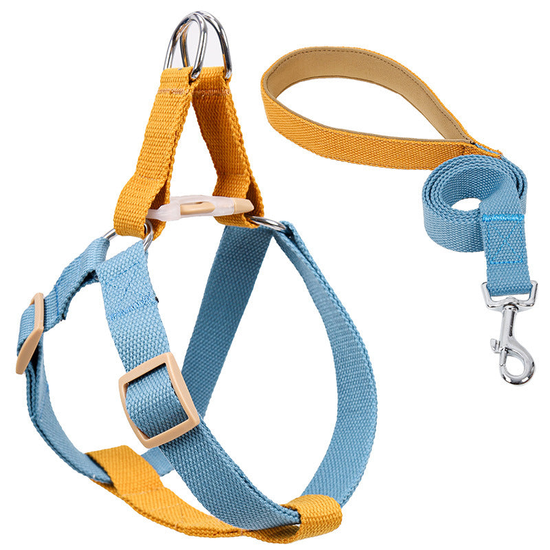 Color Drawstring Vest Style Pet Harness Leash