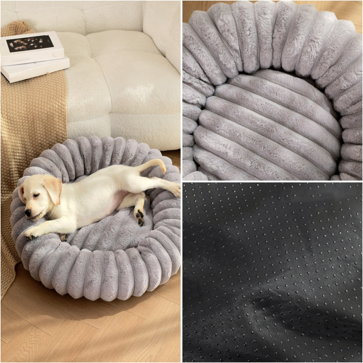 Plush Round Warm Pet Nest Bed