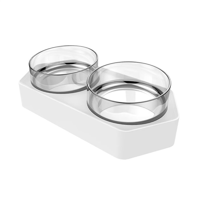 Ceramic Double Bowl Pet Feeding Water Holder