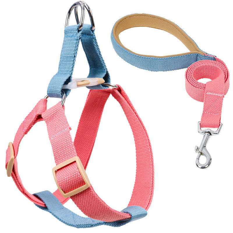 Color Drawstring Vest Style Pet Harness Leash