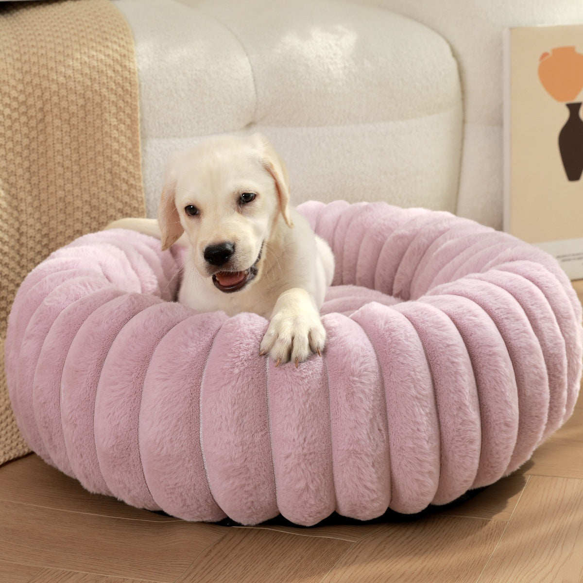 Plush Round Warm Pet Nest Bed