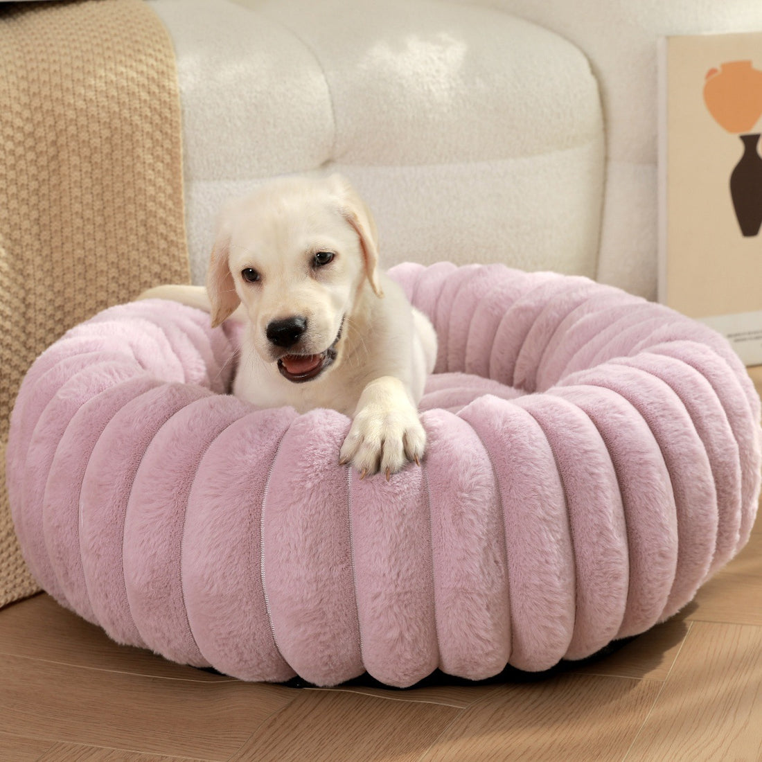 Plush Round Warm Pet Nest Bed