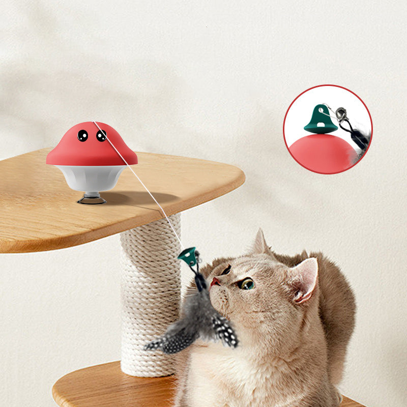 Interactive Suction Cup Wand Retractable Teaser Exercise Toy Pet Play Training Tool