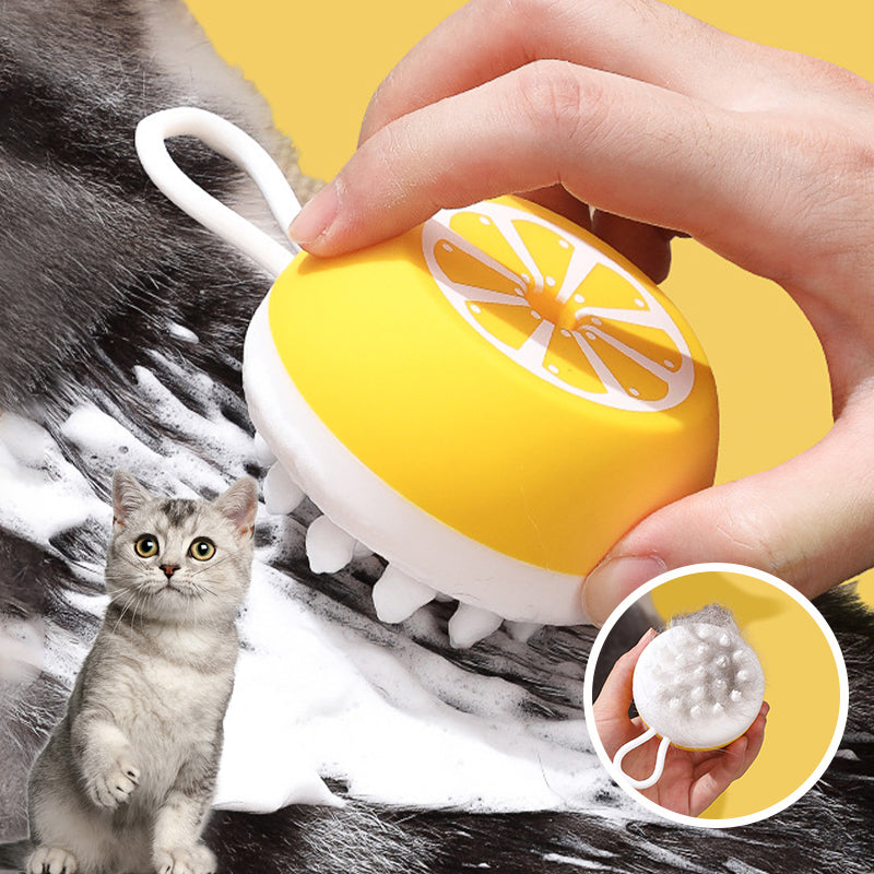 Pet Bath Brush 2 In 1 Silicone Massage Grooming Tool
