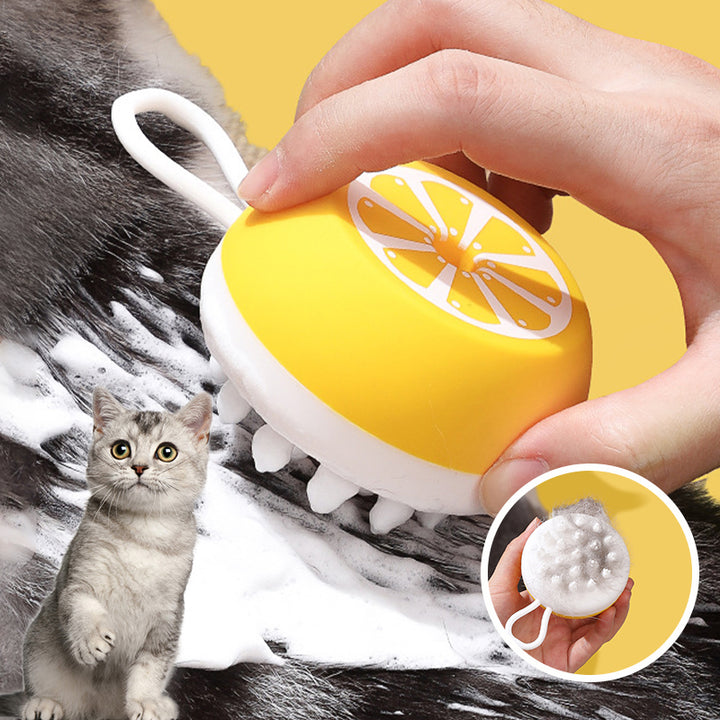 Pet Bath Brush 2 In 1 Silicone Massage Grooming Tool