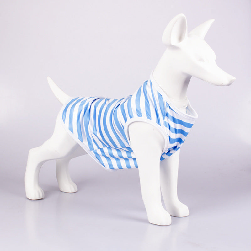 Striped Crew Neck Pet Tank Top Shirt