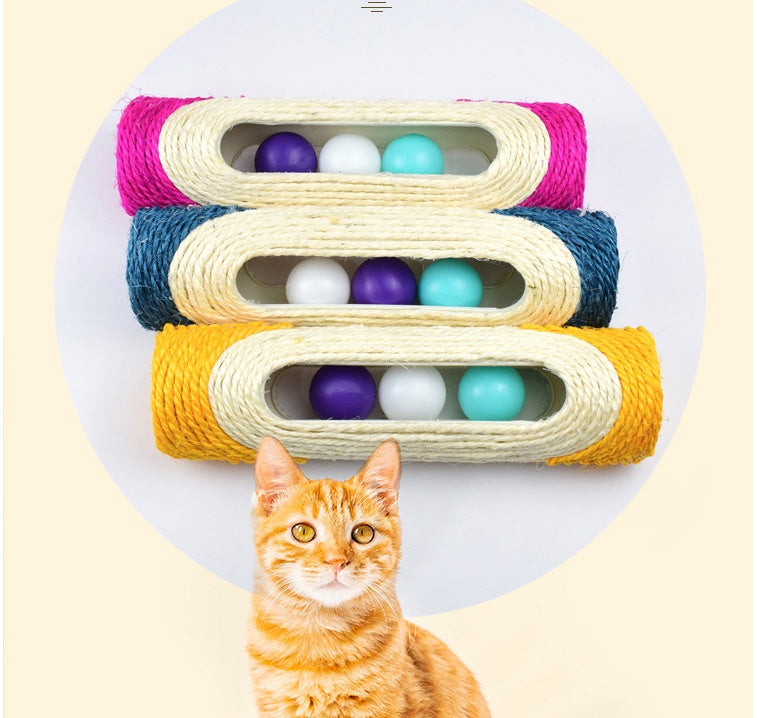 Long Sisal Drum Three Piece Pet Scratching Toy