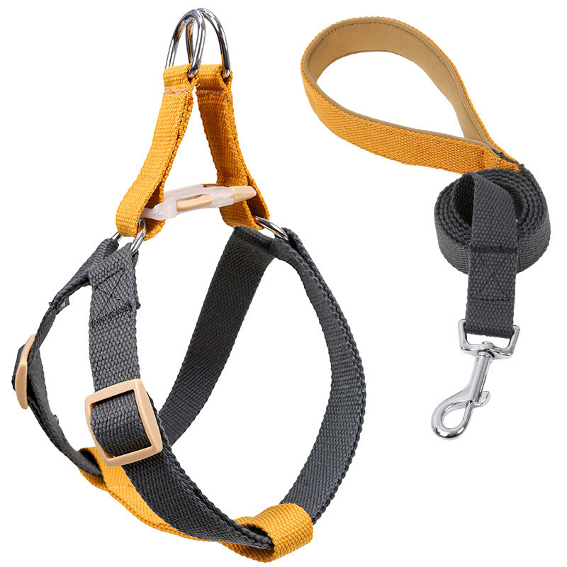 Color Drawstring Vest Style Pet Harness Leash