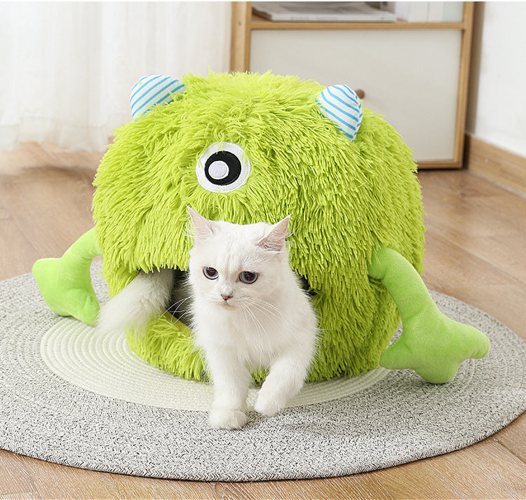Fluffy Round Machine Washable Calming Pet Bed