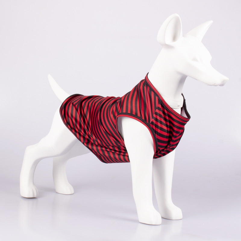 Striped Crew Neck Pet Tank Top Shirt