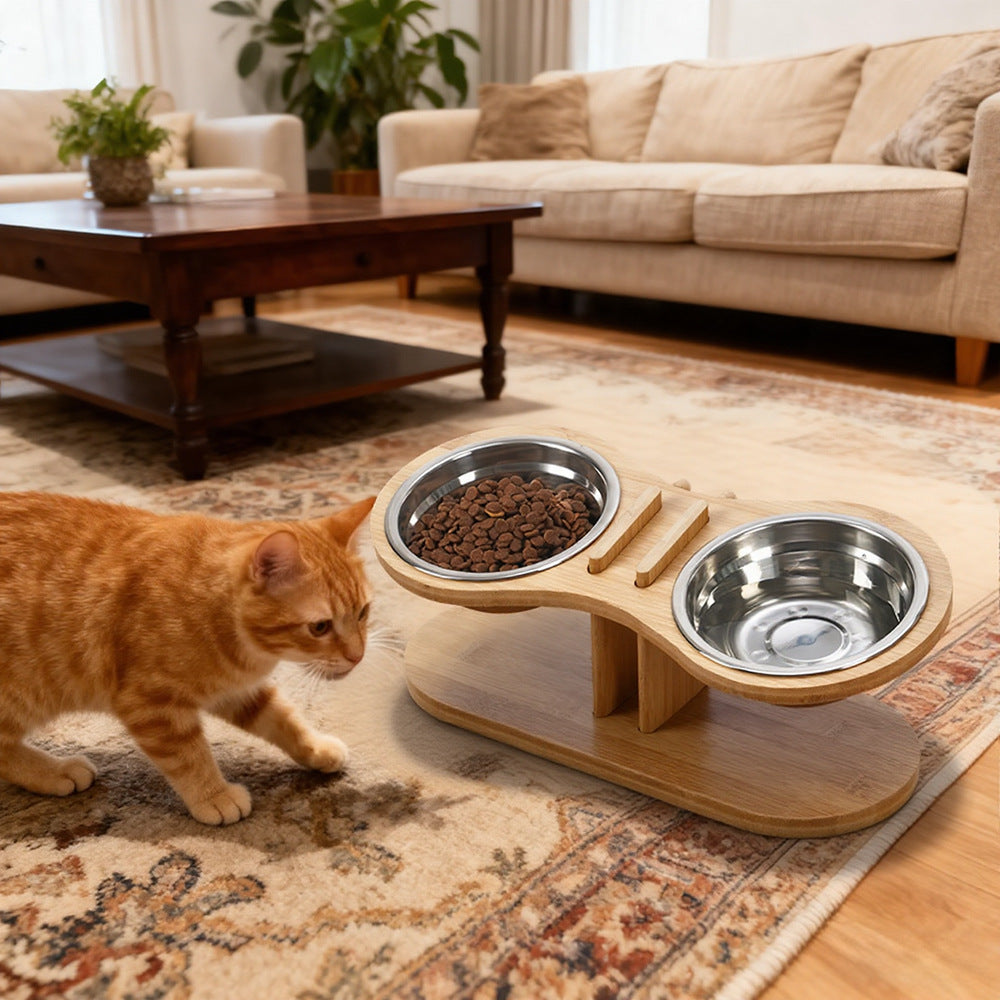 Adjustable Tilted Pet Feeding Stand Bowl
