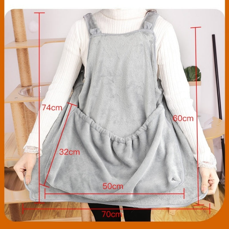 Pet Carrier Hanging Chest Apron Travel Plush Pocket Bag