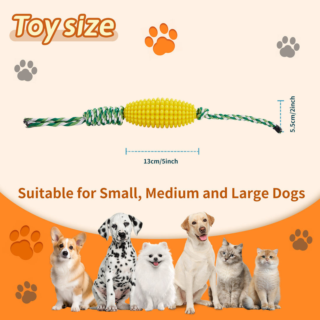 Interactive Corn Toothbrush Chew Toy Dental Care Pet Toy For Aggressive Chewers