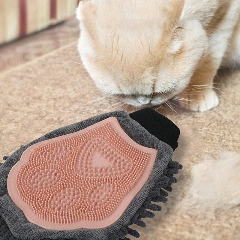 Pet Bathing Brush 2 In 1 Grooming Massage Cleaning Glove