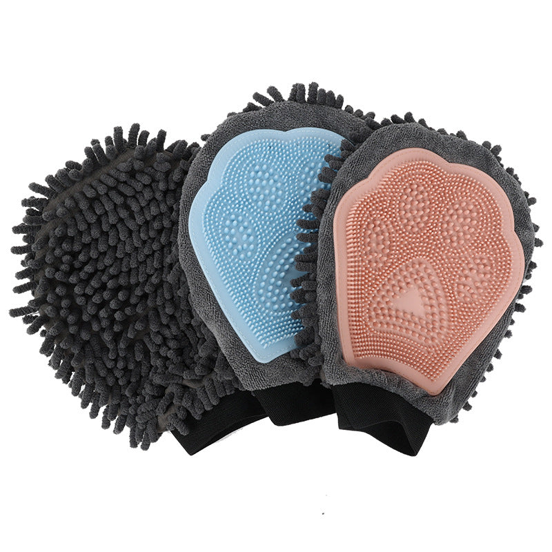 Pet Bathing Brush 2 In 1 Grooming Massage Cleaning Glove